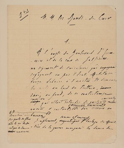 COURTELINE Georges (1858-1929). 
MANUSCRIT autographe signé « G. Courteline », M.M....