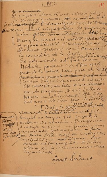 APOLLINAIRE Guillaume (1880-1918). 
MANUSCRIT autograph "Louise Lalanne," Women's...