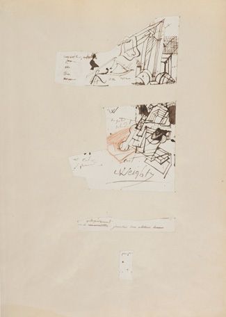 NAPOLÉON Ier (1769-1821) Empereur. 
DESSINS originaux et NOTES autographes ; 4 fragments...