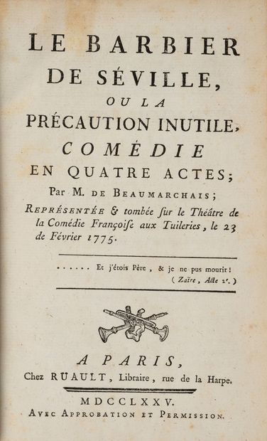 null BEAUMARCHAIS Pierre-Augustin Caron de (1732-1799).

Le Barbier de Séville. (Paris,...
