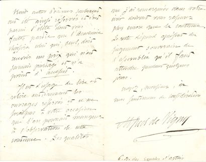 VIGNY Alfred de (1797-1863).

Manuscrit autographe,...