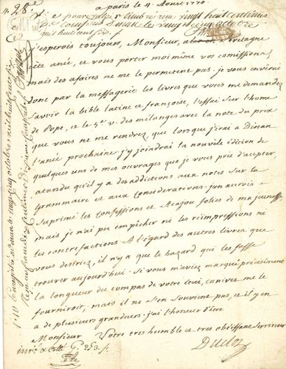 DUCLOS Charles Pinot (1704-1772) romancier,...