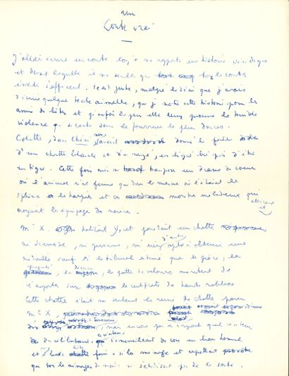 null COCTEAU Jean (1889-1963).

MANUSCRIT autographe signé « Jean Cocteau », Un Conte...