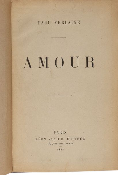 VERLAINE Paul (1844-1896).

Amour (Paris,...