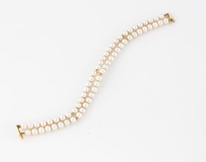 Petit bracelet à deux rangs de perles de...