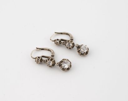 Pair of silver (800) earrings adorned with...