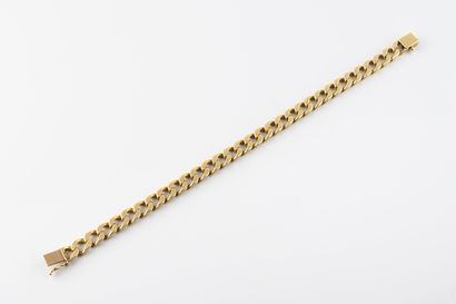 Yellow gold bracelet (750) with gourmette...