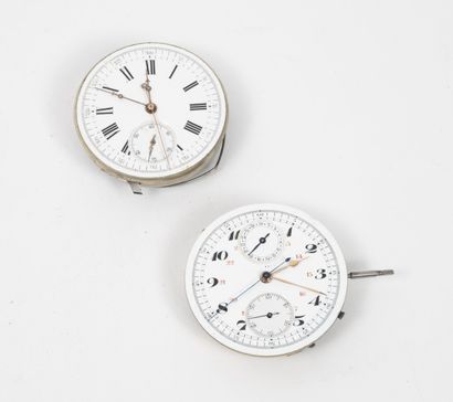 null Lot of two watch movements including :
- A watch movement soap with complication.
White...