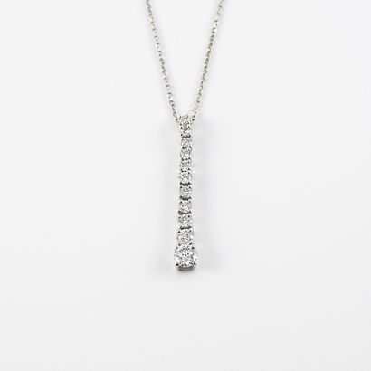 Necklace chain in white gold (375) holding...