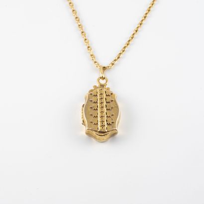 Yellow gold (750) necklace with a forçat...