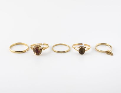 null Lot of broken wedding rings, rings and chain in yellow gold (750).
Total gross...
