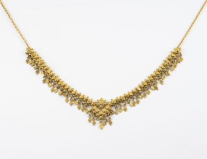 Yellow gold (750) drapery necklace made of...