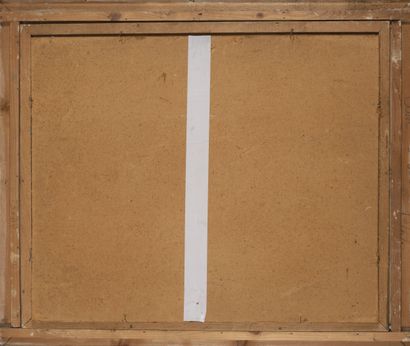 HELU (XXème siècle) Le port.
Huile sur carton.
Signé en bas à droite.
60 x 73 cm.
Accidents...