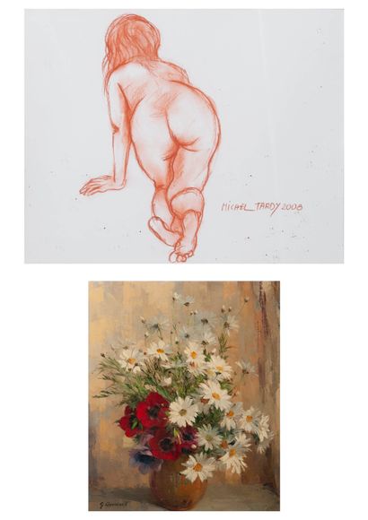 Pierre GONTARD (1927) Bouquet de fleurs. 
Huile sur panneau. 
Signé en bas à gauche....
