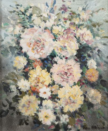 Jean BREANT (1922-1984) Bouquet de fleurs.
Huile sur toile.
Signée en bas à droite.
Contresignée...