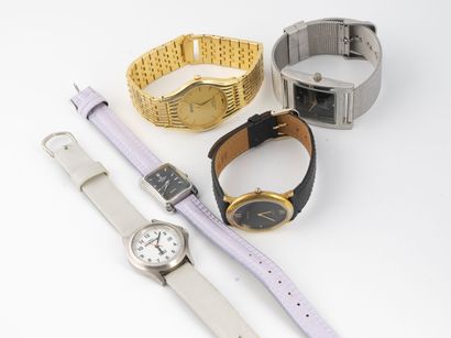 SEIKO, RIVOLI, ORIOSA, TIMEX Expédition, OMAX Lot de cinq montres bracelet de dame....