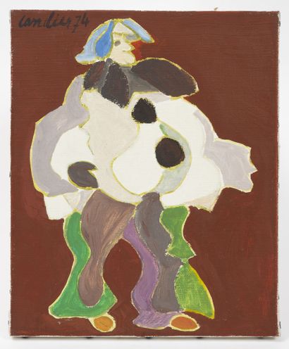 Henri LANDIER (1935) The clown, 1974.
Oil on canvas.
Signed and dated upper left.
27...