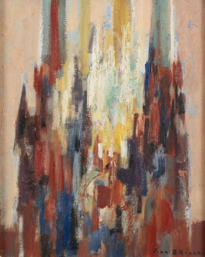 Jean BREANT (1922-1984) The cathedral of Rouen.
Oil on canvas.
Signed lower right.
41...