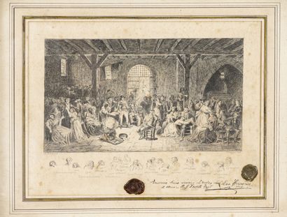 D'après E. POIGNANT (XXème siècle) Revolutionary prison, 1853.
Engraving by Muller.
Dedicated...