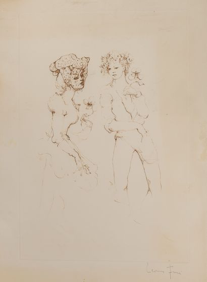 Leonor FINI (1907-1996) Studies and characters.
Lot of five drypoints on paper.
Signed...