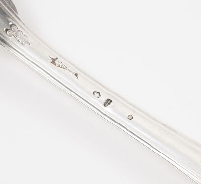 null Silver sprinkling spoon (950), with the spoon pierced with a rotating rosette...
