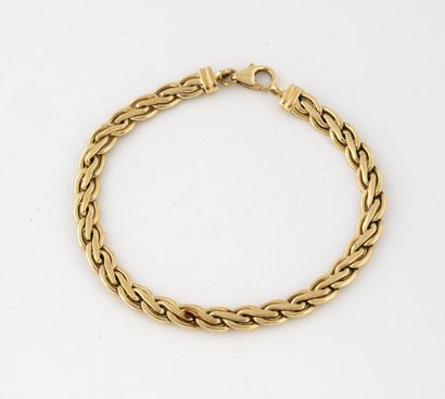 null Bracelet chaîne à maille fantaisie en or jaune (750). 
Fermoir mousqueton. 
Poids...