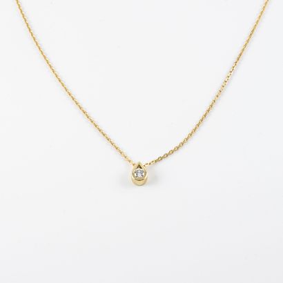Yellow gold (750) necklace with fine mesh...