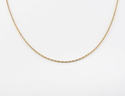 null Yellow gold (750) neck chain with forçat link. 
Clasp ring spring. 
Length :...