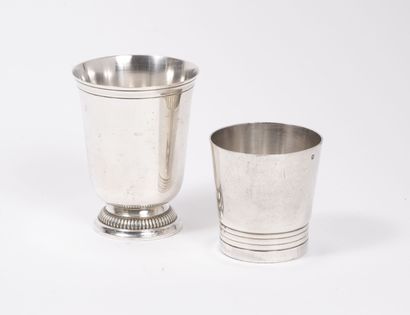 - a silver (950) truncated cone goblet with...