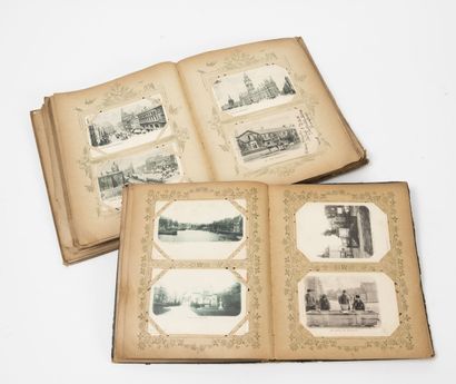 GRANDE BRETAGNE et divers, XIXème-XXème siècles Lot of two albums of postcards on...