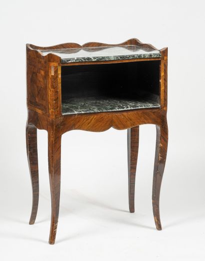 null Bedside cabinet or cabinet with recessed form in rosewood veneer in frieze or...