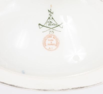 SEVRES, Epis de blés, 1975 A pair of white porcelain Medici vases decorated with...