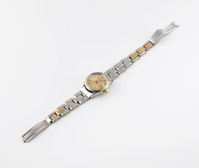 ROLEX ''OYSTER PERPETUAL DATE'' Ladies' wristwatch in steel and 585 thousandths gold,...