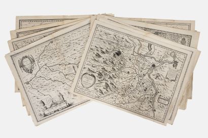 45 maps in sheets of various regions of France,...