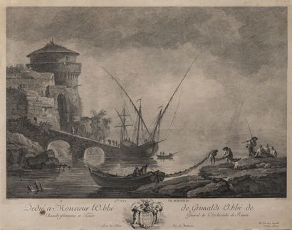 null MARSEILLE 7 gravures encadrées sous verre :
OZANNE, Le port de Marseille. 1776....