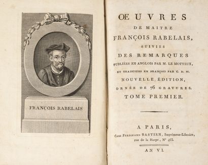 RABELAIS (François) OEuvres de maitre François Rabelais, suivies des remarques publiées...