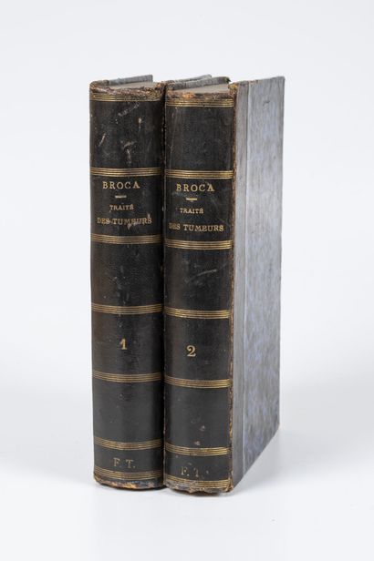 BROCA (Paul) Traité des tumeurs.
Paris, Asselin, 1866-1869, 2 vol. in-8, demi-rel....