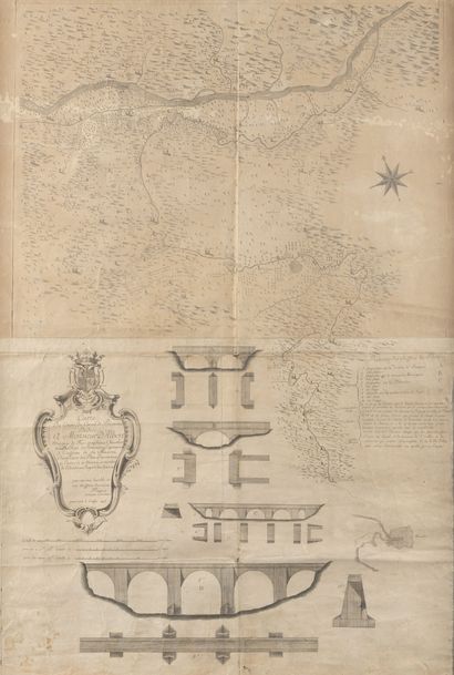 FLOQUET (Jean-André) Carte du cours du canal de Provence dédiée à Monsieur d'Albert,...