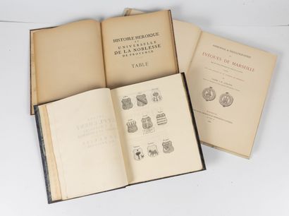 ALBANES Armorial & sigillographie des évêques de Marseille.
Marseille, Marius Olive,1884,...