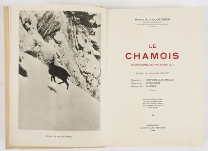 COUTURIER Le chamois.
Rupicapra. Grenoble, Arthaud, 1938, 2 vol. in-8, br. couv....