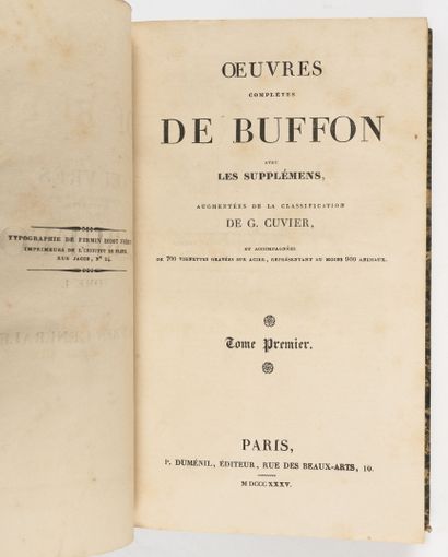 BUFFON Oeuvres complètes de Buffon avec les suppléments. Augmenté de la classification...
