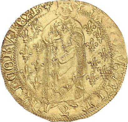 null CHARLES VII (1422-1461)
Royal d'or. Bourges. 3,72 g.
Le roi debout de face,...