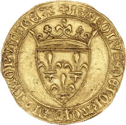 null CHARLES VI (1380-1422)
Écu d'or à la couronne. 4,00 g.
Écu de France couronné.
R/...