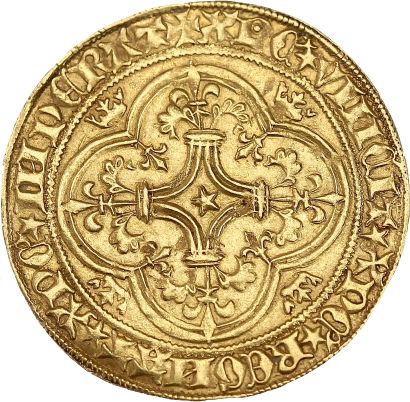 null CHARLES VI (1380-1422)
Écu d'or à la couronne. 3,94 g.
Écu de France couronné.
R/...