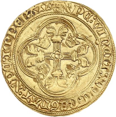 null CHARLES VII (1422-1461)
Écu d'or à la couronne. Tours (Point 6e). 3,45 g.
Écu...