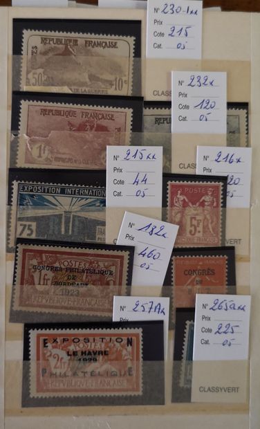 null Classic and semi-modern France including N°2, 3*, 6, 9, 15, 33, pair 41A BdF,...