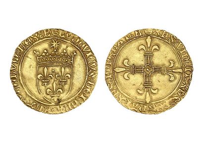 null LOUIS XI (1461-1483)
Écu d'or au soleil. Bourges (B). 3,41 g.
Écu de France...