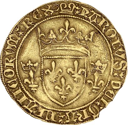 null CHARLES VII (1422-1461)
Écu d'or au briquet. Dijon. 3,47 g.
Écu de France couronné,...