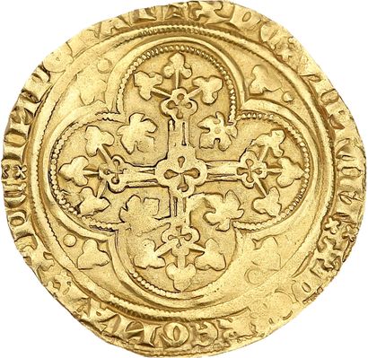 null JOHN II, the Good (1350-1364)
Gold shield with chair. 4,50 g.
The king seated...