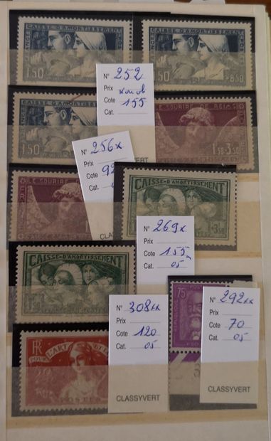 null Classic and semi-modern France including N°2, 3*, 6, 9, 15, 33, pair 41A BdF,...